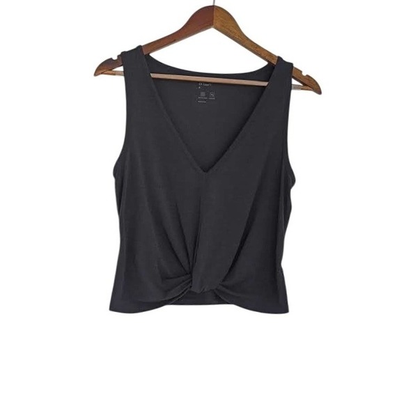 GapFit Tops - GapFit Black Twist Front V Neck Athletic Tank Top Size S